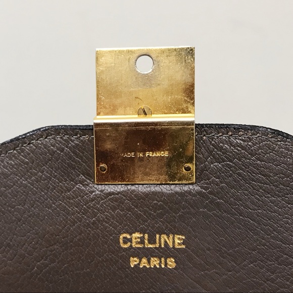 Celine Paris C Logo 1970s Grey Calfskin Leather Clutch Pouch Bag - Picture 6 of 8